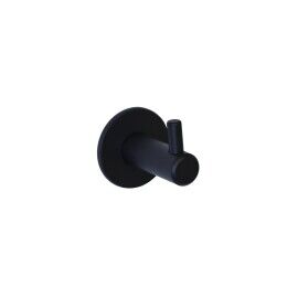 Haakje rond 14x42mm met plaat mat zwart