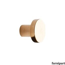 Knop Dot onbehandeld glimmend messing 30mm