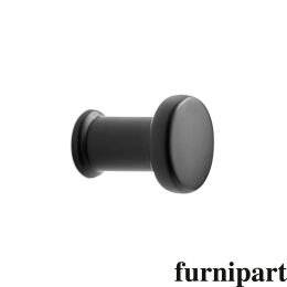 Knop gate mat zwart 18mm