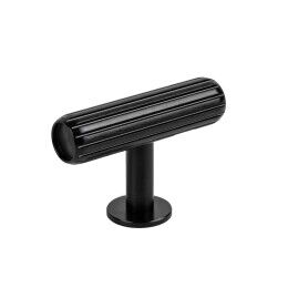 Knop Rille zwart 55mm