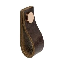 Leren Lus 65x25x25mm bruin    / koper