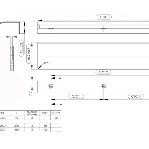 greep edge blauw gecoat 40mm en 200mm