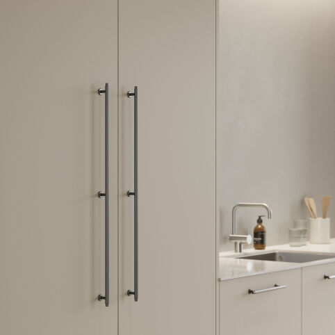 Greep Villa Gun metal 128mm, 192mm en 640mm