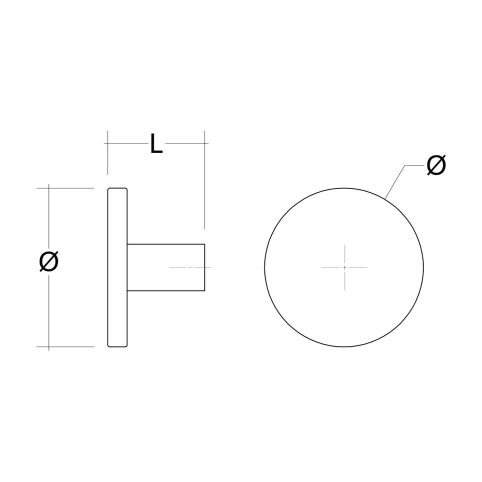 Haak Alano zwart Ø-41mm H-25mm