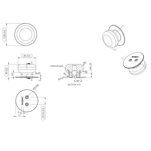 Knop Colette Beige 16mm