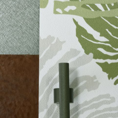 Ronde structuur T-knop Metallic groen 65mm