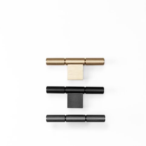 T-Knop Point Gunmetal Geborsteld