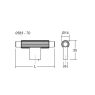 Arpa knop Donker antiek brons 70mm