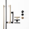 Greep Point Gun metal 192mm, 320mm en 960mm