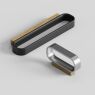 Greep Race Donker eiken/champagne 32mm en 96mm