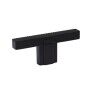 Strakke ribb knop 9x12x65mm Mat zwart