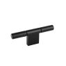 T Knop Point Zwart geborsteld